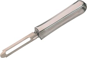 KitchenCraft Vridbar potatisskalare med fläckborttagare, perfekt för frukt- och grönsaksskalning, rostfritt stål, 17 cm, silv