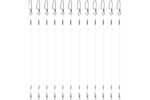 JOGFFDE Fluorocarbon Fishing Wire Leader,12Pcs/24Pcs Fluorocarbon Leaders with Swivel Snap Kit High Strength Fishing Leader Line for Saltwater Freshwater 20LB-50LB