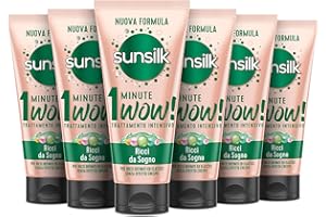 Sunsilk, Trattamento Intensivo 1 Minute Wow, Maschera Capelli Ricci, Linea Ricci da Sogno, Maschera Capelli Ristrutturante, con Olio di Macadamia, Elastina e Biotina, 6 Pezzi da 180ml