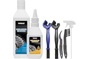 YIMAX, set di pulizia della catena per bicicletta, con due bottiglie da 500 ml, spray e spazzole, detergente per biciclette per tutte le biciclette