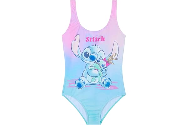 Disney Maillot de Bain Fille, 1 Pièce Maillots de Bain Fille à Volant Ensemble