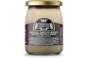 Valnerina Tartufi Salsa al Tartufo Bianco | Crema a base di Bianco, Bianchetto, Funghi Porcini, Formaggio Grana Padano | Vasetto 480 gr.
