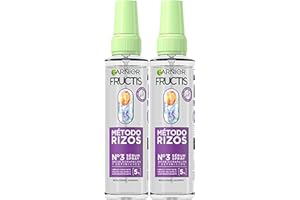 Garnier Fructis Método Rizos con 2x Sérum Spray para cabello rizado, Rizos y ondas definidas, Ácido hialurónico y Karité, Fórmula vegana, 150ml+150 ml