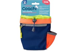 COMPANY OF ANIMALS Coachi Train & Treat Bag, Pouch, Generously Sized Treat Compartment, Zipped Pocket, Drawstring Closure, Secure Attachment, Clips on Belt, Waistband or Pocket. Suitable for Dog Walking & Training.
