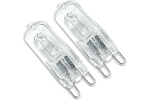 EVOGES G9 Halogen Oven Bulb, Warm White 2600K, 2,000 Hours, Pack of 2 – Compatible with Neff, Bosch, Siemens, AEG, Zanussi, Miele & More (40.0 Watts)