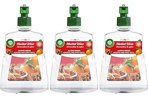 AIRWICK Air Wick Aerosol-Free Automatic Air Freshener Spray, Mulled Wine, Refills, 24 x 7 Active Fresh Odour Neutraliser, Lasts Up to 70 Days (Pack of 3)