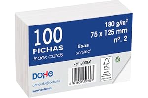 Dohe - Olinjerade Kartongkort (100 st) - Kort för Anteckningar, Storlek 12,5x7,5 cm, 180 g/, Nr 2, Kontorsmaterial