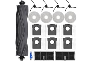 OGODEAL Kit d'accessoires pour dreame X40 Ultra Complete / L40 Ultra, 4 serpillères, 6 sacs à poussière, 1 brosse principale, 4 brosses latérales, 2 filtres, pièces de rechange pour robot aspirateur