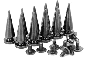FEESHOW 10 Sets Cone Spikes Rivets Punk Cone Spikes Studs for DIY Shoes Bags Leather Crafts Black OneSize