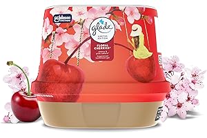 Glade Fragranced Bathroom Gel, Air Freshener and Discreet Odour Eliminator, Floral Cherries, 180g, Packaging May Vary