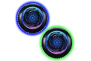 JEONDFG 2 PCS Disco Volador Iluminado led,Disco Volador Iluminado con 49 Efectos de Luz,Ultimate Disco Volador,Disco Volador Profesional,Disco Ultimate para Adultos Niños,Reutilizable Ultimate Disco Volador