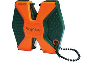 AccuSharp 2-Step Coarse and Fine Rods Knife Sharpener, Hones, Restores & Sharpens Kitchen Knives and All Types of Blades, Keychain Pull Through Knife Sharpener, Blaze Orange