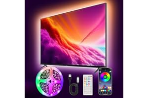 Liwqolx LED Lights for TV 3 m, 30Leds/M for 45-65in TVs, Music Sync Color Changing RGB TV Backlight with Remote and APP Control USB Led Strip Light for for Bedroom Gaming Room Decor