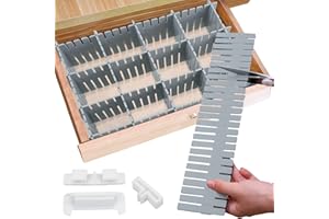 GIAK Schubladenteiler Schubladeneinteiler 16 Stück Schubladentrenner Verstellbar Schubladen Ordnungssystem Blau Trennwände verstellbar Für Schrank Unterwäsche Socken DIY Schreibtisch Organizer