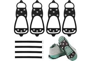 JEQQINUZ 2 Spikes Für Schuhe Winter Schuhspikes Schuhketten, Spikes für Schuhe Winterschuhspikes, Inkl. 8 Spikes, Geeignet Für Winter Outdoor Sport Spikesohlen Wandern Winter