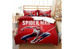 Umbrean Kinder Spider Bettbezug 135x200cm-1 Stück, Superheld Kissenbezug 80x80cm -1 Stück