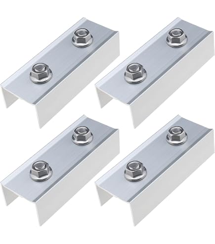 Kit 2 Rails Aluminium 40x40mm Pour Montage Panneau Solaire - Longueur 200mm - Pour Balcon, Toit, Jardin