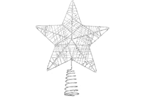 HAPPYMAS Baumspitze - Christbaumspitze und Tannenbaum-Aufstecker - Ideale Spitze für den Weihnachtsbaum zu Weihnachten Tannenbaumspitze (Silber, 1x)