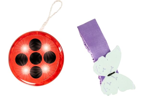 Rubies Ensemble d'accessoires Ladybug pour Filles, Yo-yo avec lumière et Bracelet, Officiel Miraculous Ladybug pour Carnaval, Halloween, Anniversaire, Cadeaux
