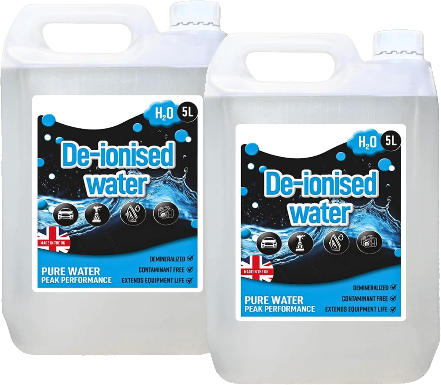 STORM TRADING GROUP Deionised Water 10L For Steam Irons, Car Batteries, Windscreen Fluid & Antifreeze Demineralised Water, Reduces Limescale Deposits & Water Stains