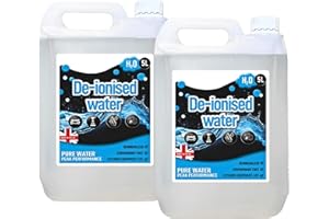 STORM TRADING GROUP Deionised Water 10L For Steam Irons, Car Batteries, Windscreen Fluid & Antifreeze Demineralised Water, Reduces Limescale Deposits & Water Stains