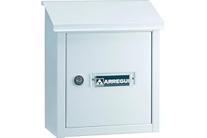 ARREGUI V4091 Cassetta Postale in Acciaio per Porte o Cancelli Interni, Cassetta Postale 23x4 cm, Taglia S (DIN A5), Anticorrosivo, bianco