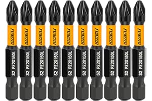 LOZAGU 10-Piece PZ2 50mm Bits, PZ2 Magnetic Screwdriver Impact Bits Set, Pozi Pozidriv Bits with Storage Box
