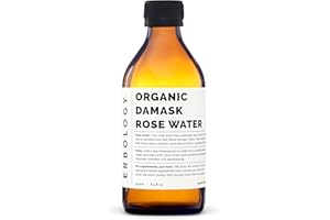 ERBOLOGY 100% Eau de Rose Bio 250 ml - Distillée à partir de Rose de Damas - Hydrolat de Rose de Qualité Alimentaire Supérieure - Apaise, Hydrate et Calme - Sans OGM - Bouteille en Verre Recyclable