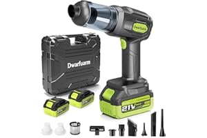 Dwarfuarm Akku Handstaubsauger, 30000Pa Stark Auto Staubsauger mit 2 Herausnehmbare 3Ah Akkus, Super Sauger, Car Vacuumcleaner mit Aufbewahrungsbox für Auto, Tierhaarreinigung, Büro und Haus Black