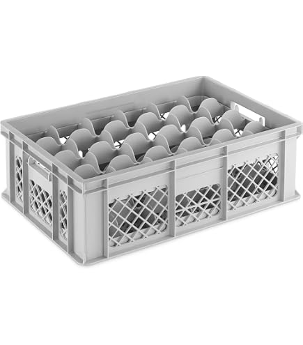 DIE BOX FABRIK Gläserkiste 600x400x290mm mit verschiedenen Einsätzen für Gläser, Krüge oder Tassen | Gläserkasten | Gläserkorb oder Spülkorb