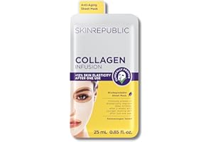 Skin Republic Collagen & Vitamin E Infusion Sheet Mask | Helps with Fine Lines & Wrinkles | For Younger-looking Skin | Made in Korea (Pack of 1)