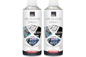 TAYLOR & BROWN 2 x 400ml Compressed Air Can Duster Spray Multi Purpose Can Cleaner Clean & Protects Laptop, Keyboards, Printers, Electronics, PC Cleaning Computer Components