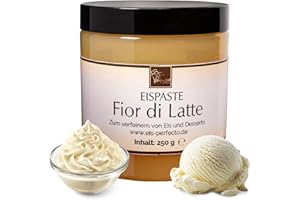 Fior di Latte Eispaste │ Cremiger Genuss mit zarter Milchnote │ MEGA GESCHMACK │ Verfeinere dein Eis, Desserts, Getränke uvm mit einer extra Portion Geschmack │ Inhalt 250 g