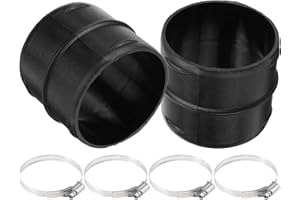 TXERFOLG 2PCS Conector Redondo de 75MM de canal redondo Tubo de Canal Redondo con 4 Abrazaderas para Manguera de Calefacción Tubo para Calentador Eberspacher Webasto para Accesorios de Calefacción