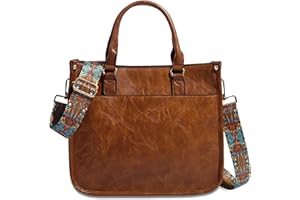 Mabecol Borsa a Tracolla Donna in PU Pelle Borsetta a Mano Con Cinghia Regolabile Geometrica - Spaziosa e Anti-deformazione per Shopping, Lavoro e Università​