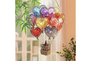CTDWNT PLGEBR Hot Air Balloon Flickering Flame Solar Hot Air Balloon Model Lantern Glass Hanging Lanterns Waterproof for Garden Patio Porch Yard Party Gift Decoration