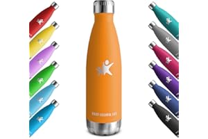 KollyKolla Botella Termica Niños, 500ml, Termo con Pared Doble Aislamiento, Botella de Agua Acero Inoxidable, Sin BPA, Cantimplora Termica Reutilizable, para Niños, Adultos, Deporte, Oficina, Escuela