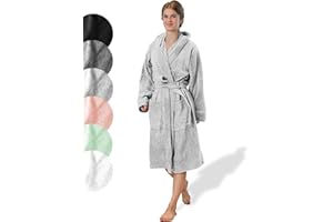 SIEGENTHAL® Damen Bademantel Frottee Velour 100% Baumwolle mit Kapuze Flauschig Kurz Knielang