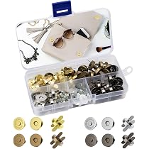64 Boutons Pression Magnétiques - 14mm Et 18mm, Argent/or/bronze/noir, Pour Sacs, Portefeuilles, Couture