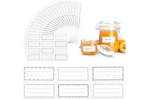 FUNVCE Marmeladen Etiketten, 240 Stück Etiketten Selbstklebend, Aufkleber Klebeetiketten zum Beschriften, Rechteck Etiketten Marmeladengläser für Marmelade, Gläser, Backen, Flaschen (3,5 x 7,5 cm)