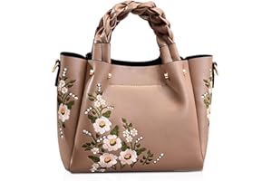 NICOLE & DORIS Sac à Main Brodé de Mode Borsa da Donna Borsa a Tracolla Elegante Borsa Messenger in Pelle PU Borsa a Spalla Borsa Con Manico Superiore