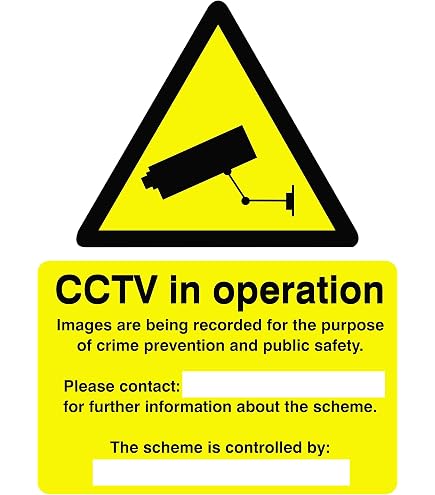 VSafety Warnschild 'CCTV Images Are Being Monitored' – 150x200 Mm, Aluminium-Kunststoff, Selbstklebend