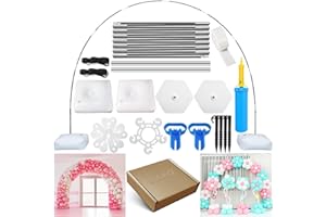 SANCI Balloon Arch Stand Kit, 83 Pcs Reusable 10ft Balloon Arch Stand Set with Fillable Base, Fiber Poles, for Wedding Arch, Halloween, Birthday, All Party Supplies, Baby Shower, Graduation Decoration