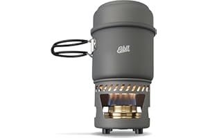 Esbit Juego de cocina con quemador de alcohol, tamaño compacto, olla grande y pequeña, camping, mochilero, senderismo, cocina al aire libre