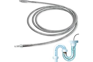TINA Rohrreinigungsspirale Ø 10mm x 3 meter Abflussreiniger Spirale Abfluss Rohrreinigung mit Bohraufsatz Universal Rohrreiniger Spirale Rohrreinigungswelle mit Elektrischen Adaptern für Toilette