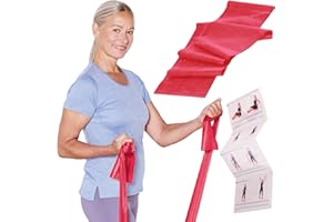 ‎THERABAND TheraBand 2,50m im PE Beutel mit Anleitung | Fitnessband | Gymnastikband | Stretchband für Ganzkörpertraining | Widerstandsband | Training Bands für Zuhause | Fitness Zubehör | 100% Naturlatex