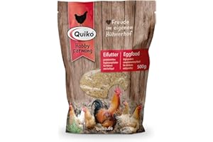 Quiko Hobby Farming Nourriture à Base d'oeufs 500g - Aliment énergétique & Riche en protéines pour Poules, cailles & volailles comme Les Poules pondeuses - avec vitamines & Miel