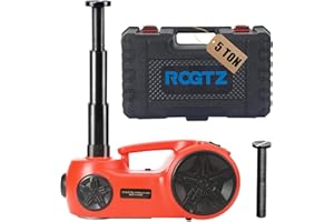 ROGTZ Upgraded Electric Hydraulic Car Jack Kit 5 Ton 12V Portable Lift Range 53 cm with Tire Inflator Pump for SUV Sedan Truck Repair Floor Jack for Tire Change with LED Light