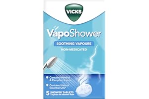 VICKS Vapo Shower - Shower Tablets With Soothing Vapors – Infused With Menthol and Camphor Scents– Contains Natural Essential Oils: Eucalyptus, Nutmeg and Cedar Leaf – Non Medicated Vapors - 5 Tablets