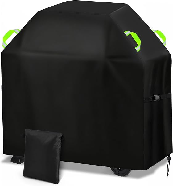 Gucass Funda Barbacoa Exterior Impermeable, 420D Oxford Funda Protectora para BBQ Cover 120x60x120 cm, Resistente Cubierta para Barbacoa de Gas, Anti-Viento/Anti-Polvo/Anti-Humedad/Anti UV - 1